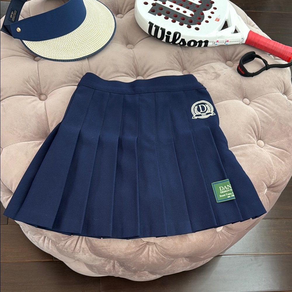 Danzy Blue Athletic Mini Skater Skirt
